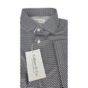 NWT Collars and Co Dress Collar Polo Short Sleeve Vantage Black Small